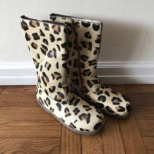Mini Boden Leo Leopard Print Calf Hair Boots New